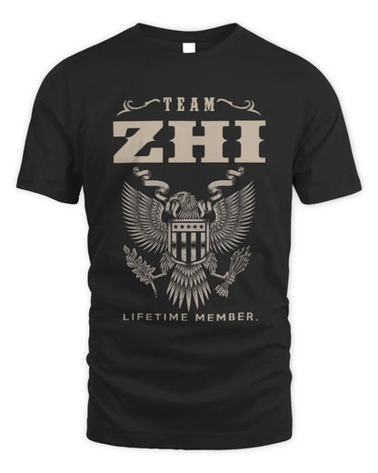 ZHI TP06-K82 – Personalized Classic Style Apparel “Team NAME Lifetime Member” - Unisex Standard T-Shirt - Black