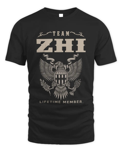 ZHI TP06-K82 – Personalized Classic Style Apparel “Team NAME Lifetime Member” - Unisex Standard T-Shirt - Black