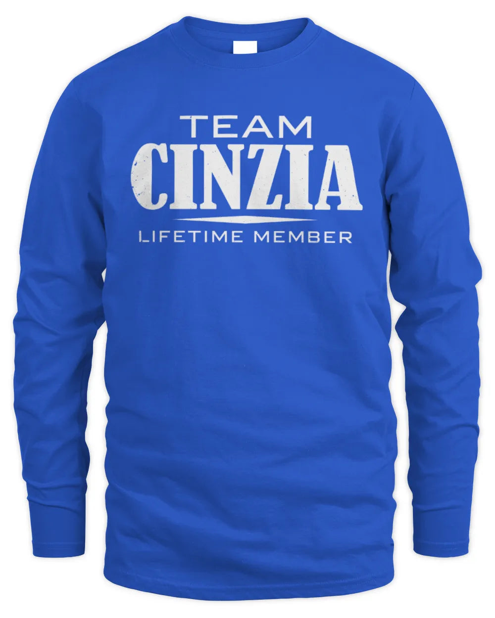 CINZIA BL62-K4-128 - Personalized “Team NAME Lifetime Member” - Men's Long Sleeved T-Shirt - Royal