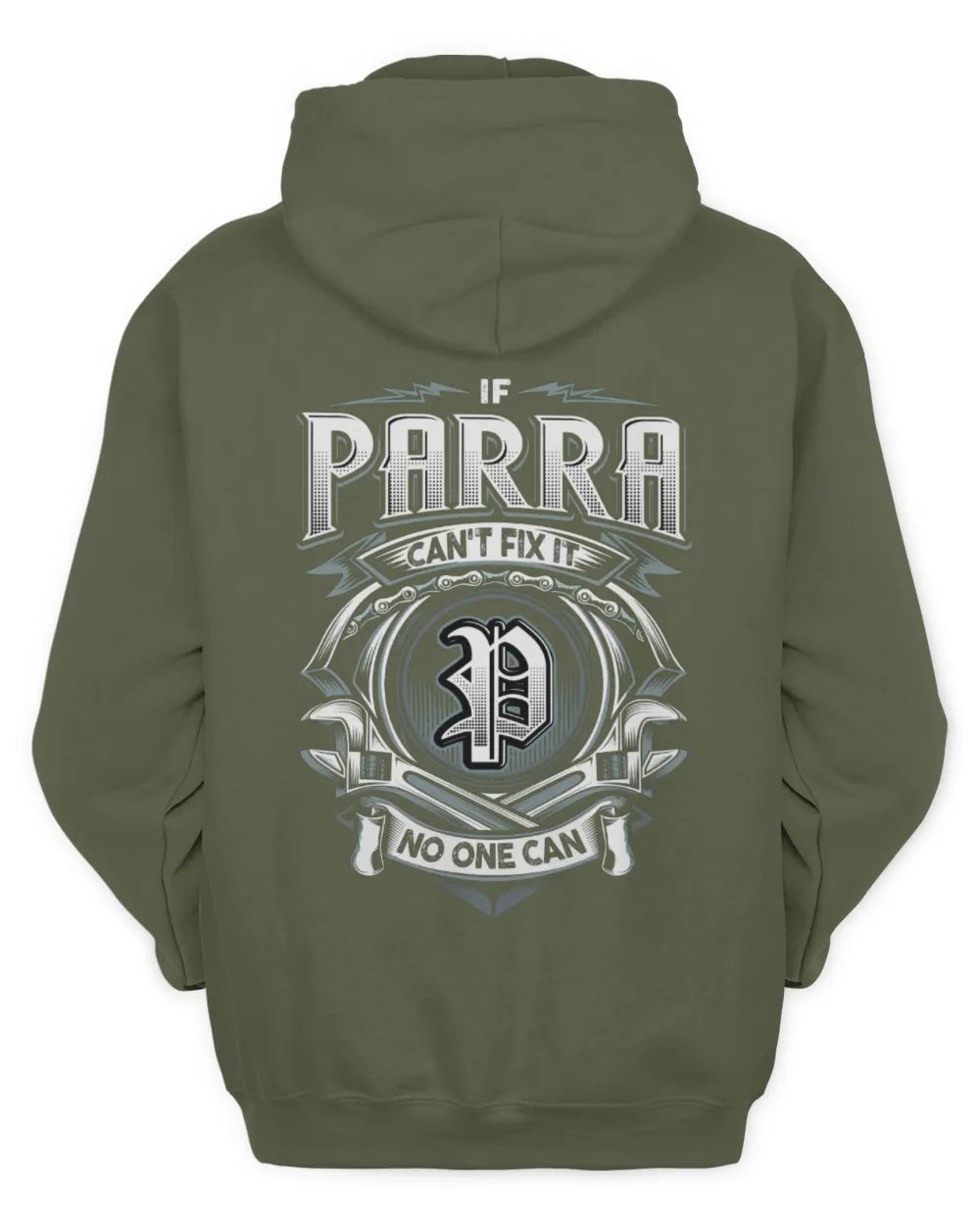 PARRA AP81-K4-626 - Personalized Ahmed Quote Apparel “If Ahmed Can't Fix It, No One Can” - Unisex Hoodie - Military Green