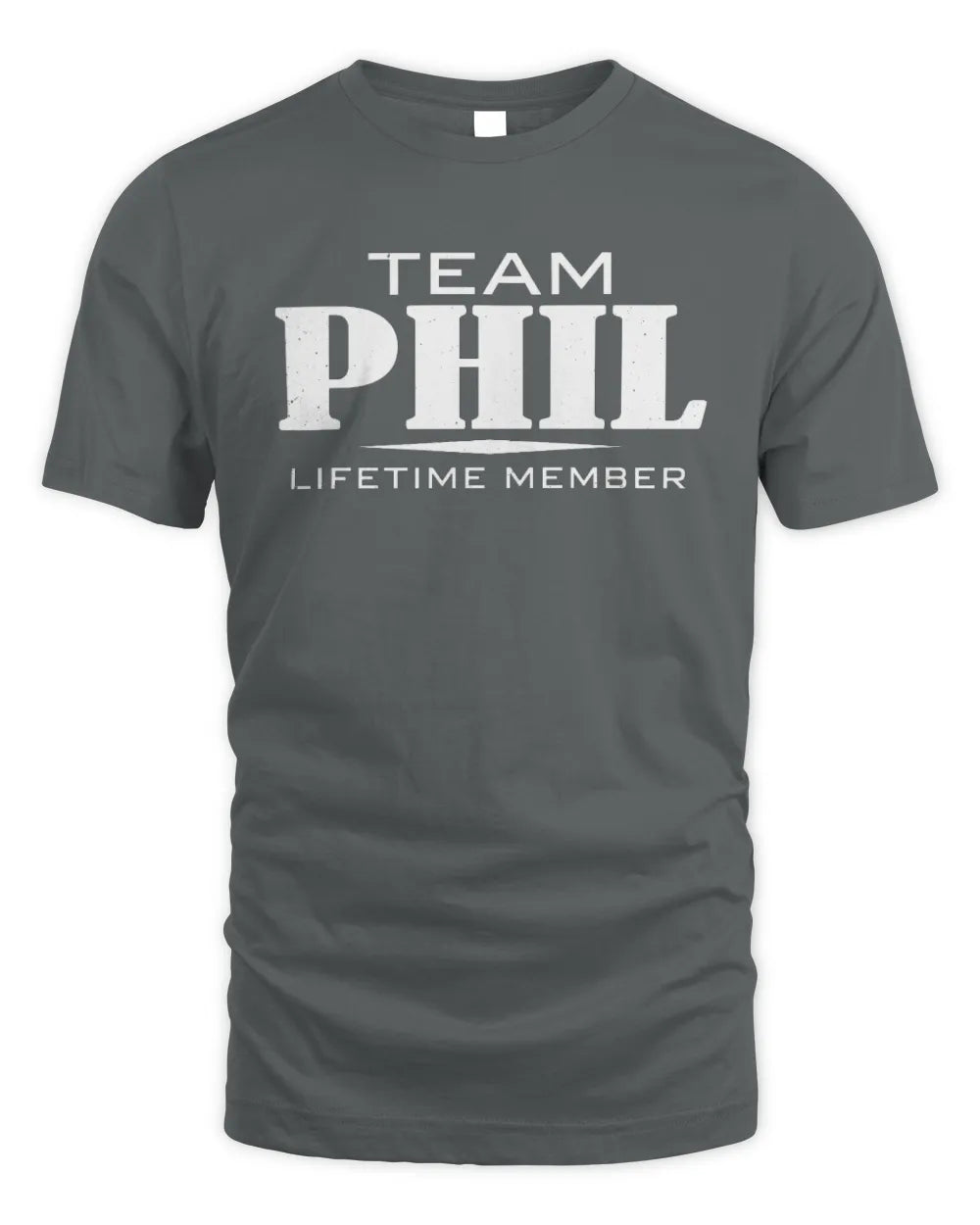 PHIL BL62-K4-128 - Personalized “Team NAME Lifetime Member” - Unisex Standard T-Shirt - Charcoal