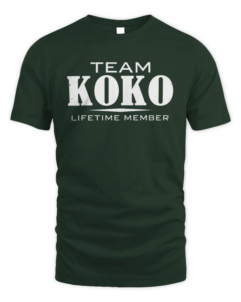 KOKO BL62-K4-128 - Personalized “Team NAME Lifetime Member” - Unisex Standard T-Shirt - Forest Green