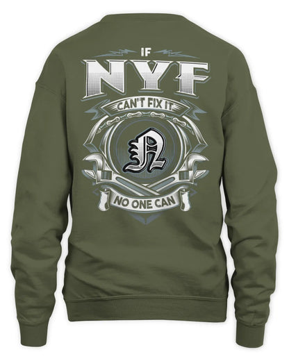 NYF AP81-K4-626 - Personalized Ahmed Quote Apparel “If Ahmed Can't Fix It, No One Can” - Unisex Sweatshirt - Military Green