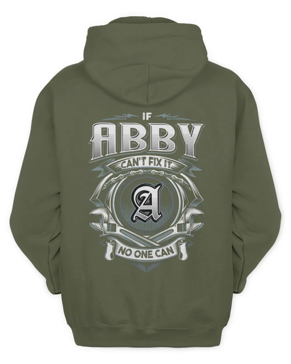 ABBY AP81-K4-626 - Personalized Ahmed Quote Apparel “If Ahmed Can't Fix It, No One Can” - Unisex Hoodie - Military Green