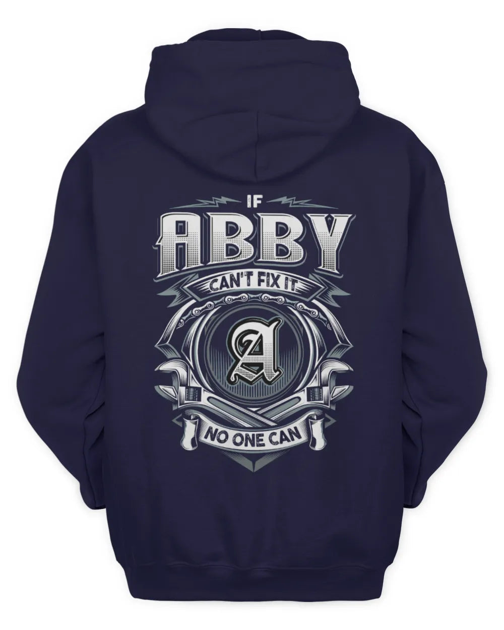ABBY AP81-K4-626 - Personalized Ahmed Quote Apparel “If Ahmed Can't Fix It, No One Can” - Unisex Hoodie - Navy