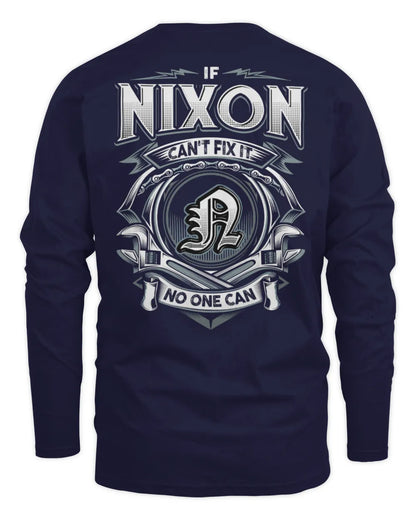 NIXON AP81-K4-626 - Personalized Ahmed Quote Apparel “If Ahmed Can't Fix It, No One Can” - Men's Long Sleeved T-Shirt - Navy