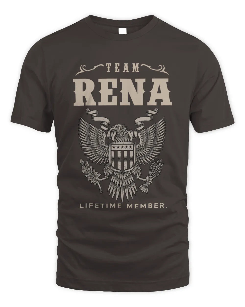 RENA TP06-K82 – Personalized Classic Style Apparel “Team NAME Lifetime Member” - Unisex Standard T-Shirt - Dark Chocolate