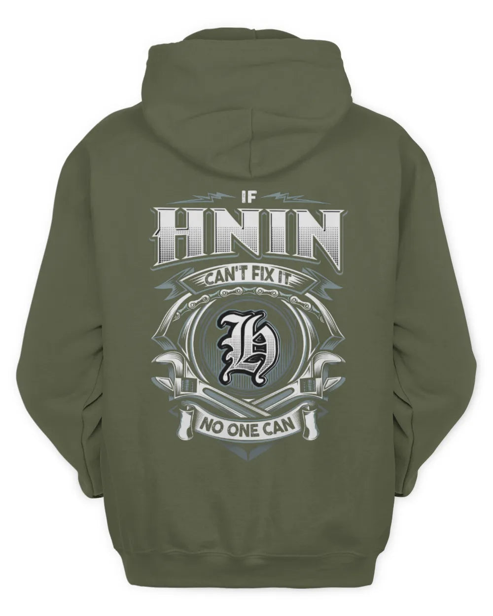HNIN AP81-K4-626 - Personalized Ahmed Quote Apparel “If Ahmed Can't Fix It, No One Can” - Unisex Hoodie - Military Green