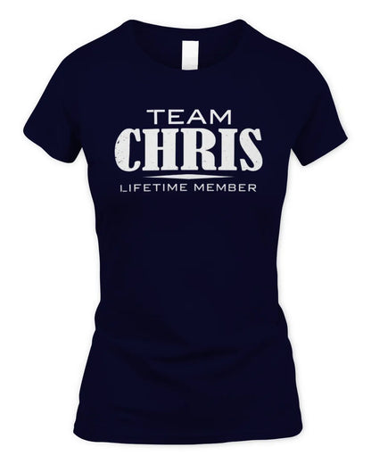 CHRIS BL62-K4-128 - Personalized “Team NAME Lifetime Member” - Women's Standard T-Shirt - Navy