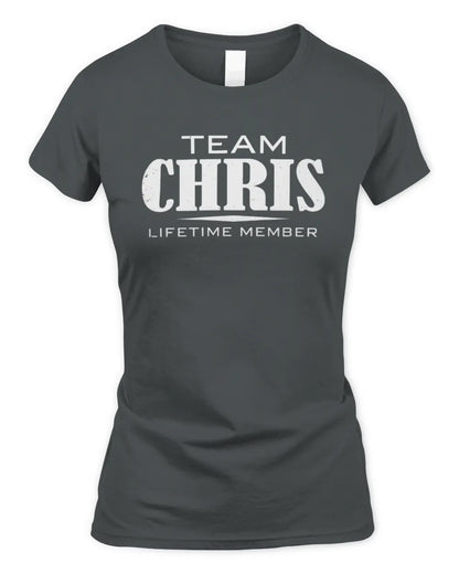 CHRIS BL62-K4-128 - Personalized “Team NAME Lifetime Member” - Women's Standard T-Shirt - Charcoal
