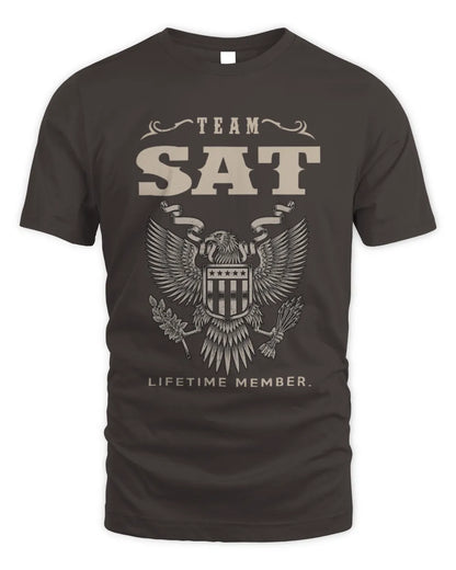 SAT TP06-K82 – Personalized Classic Style Apparel “Team NAME Lifetime Member” - Unisex Standard T-Shirt - Dark Chocolate