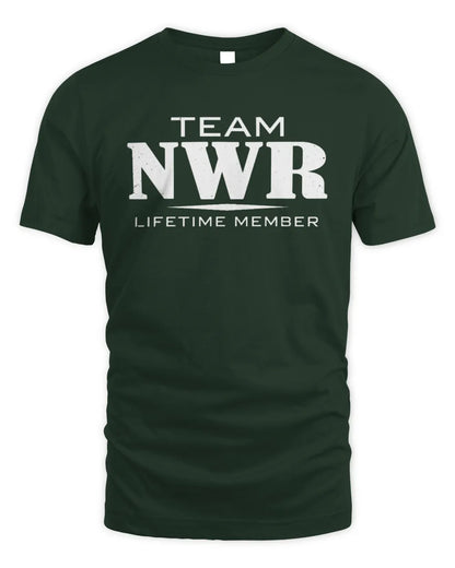 NWR BL62-K4-128 - Personalized “Team NAME Lifetime Member” - Unisex Standard T-Shirt - Forest Green