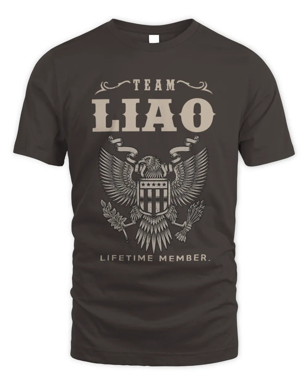 LIAO TP06-K82 – Personalized Classic Style Apparel “Team NAME Lifetime Member” - Unisex Standard T-Shirt - Dark Chocolate