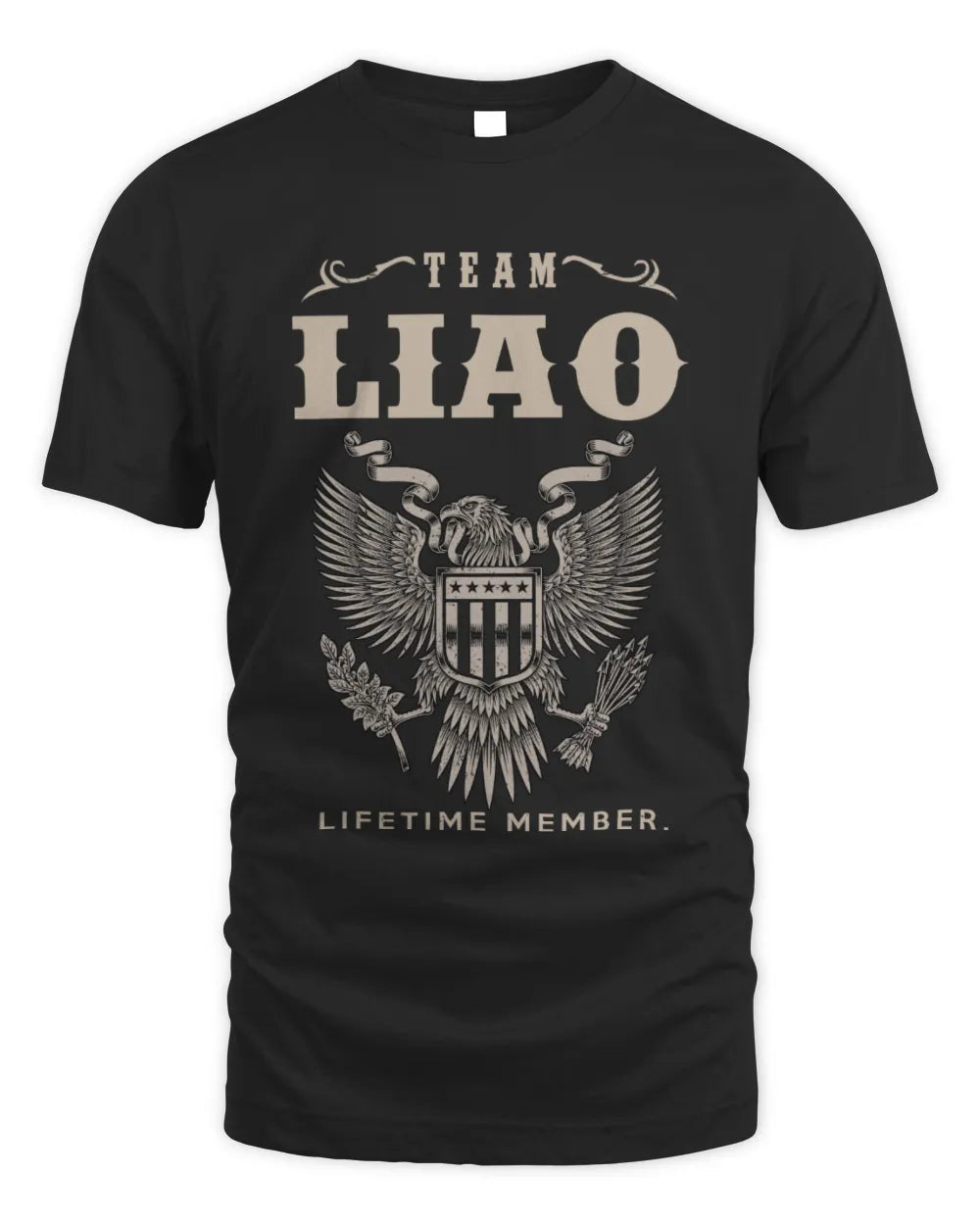 LIAO TP06-K82 – Personalized Classic Style Apparel “Team NAME Lifetime Member” - Unisex Standard T-Shirt - Black
