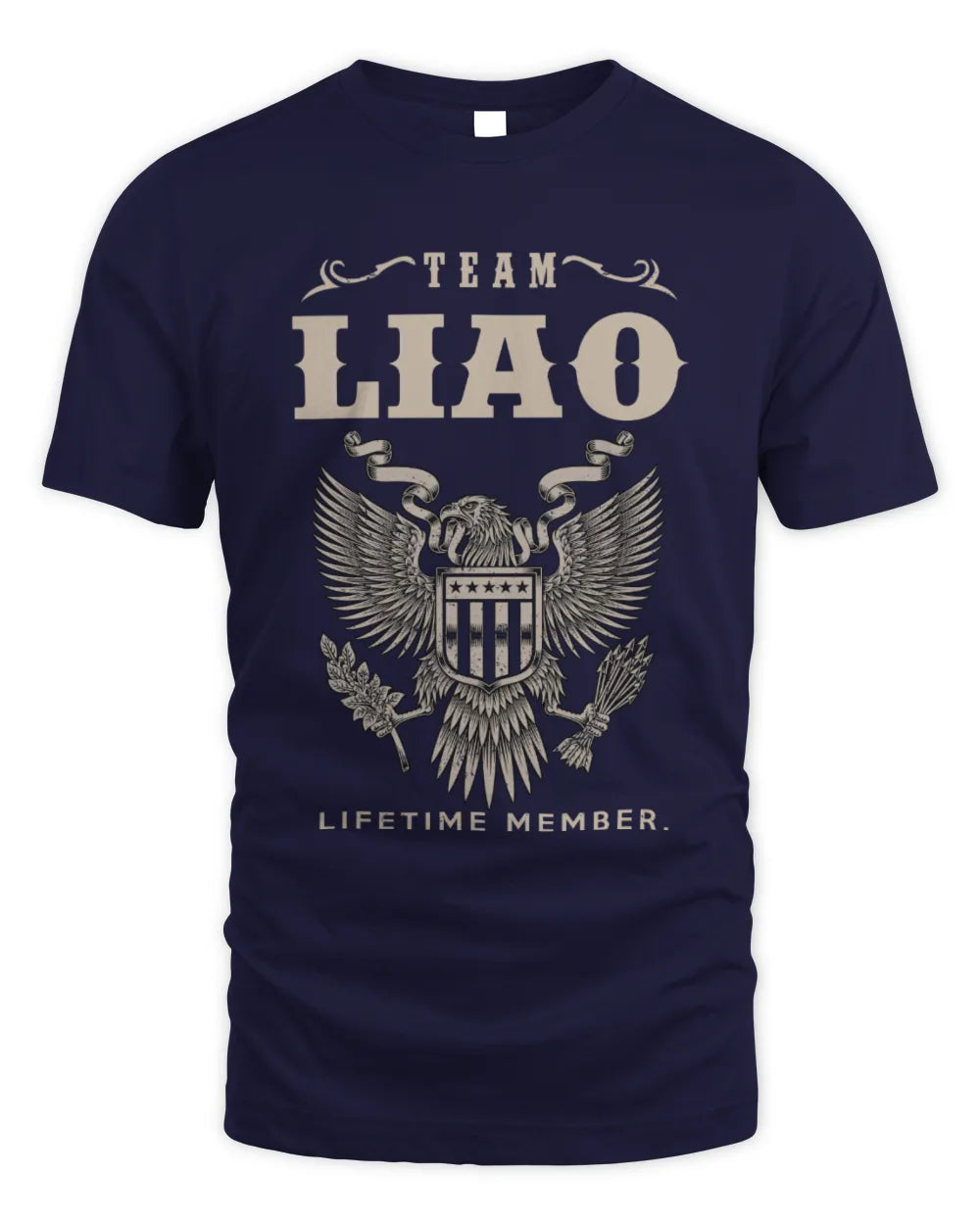 LIAO TP06-K82 – Personalized Classic Style Apparel “Team NAME Lifetime Member” - Unisex Standard T-Shirt - Navy