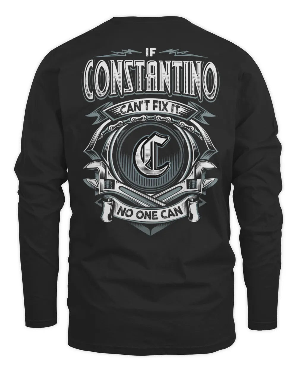 CONSTANTINO AP81-K4-626 - Personalized Ahmed Quote Apparel “If Ahmed Can't Fix It, No One Can” - Men's Long Sleeved T-Shirt - Black