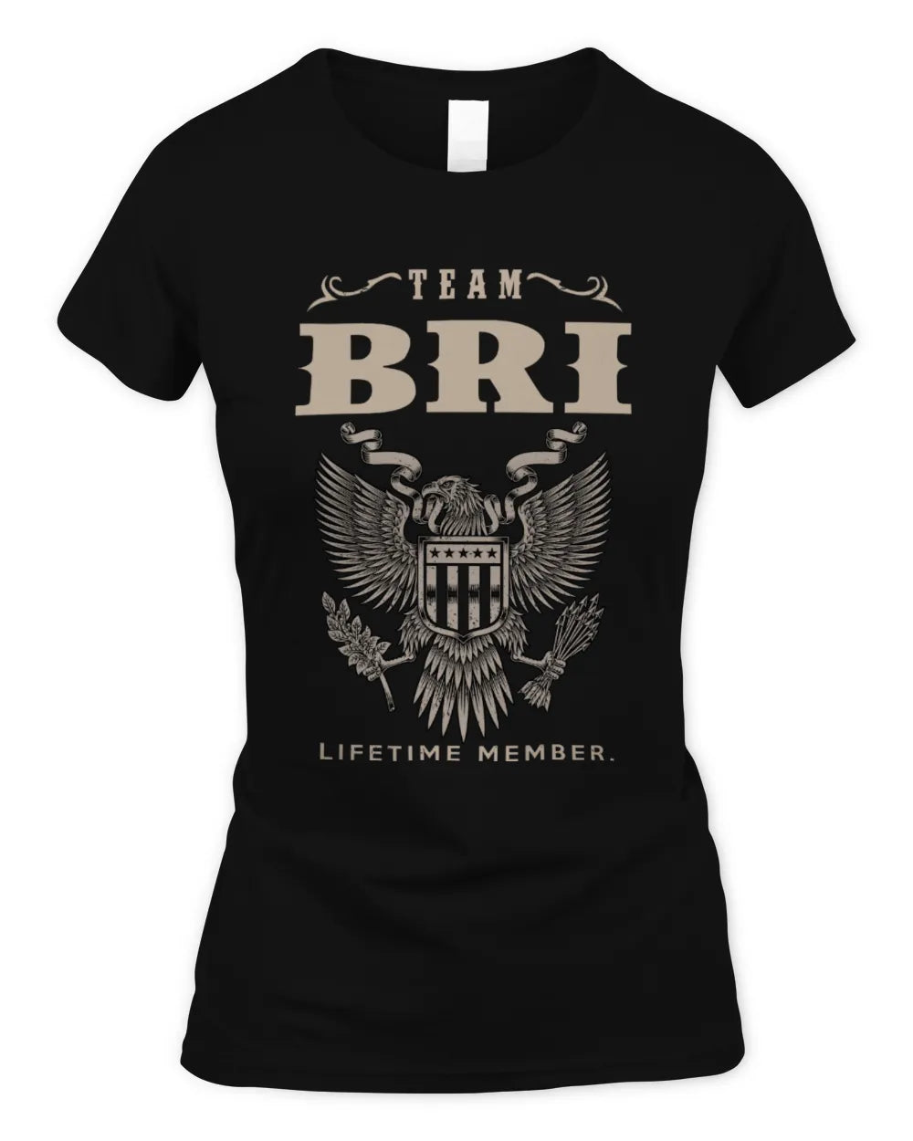 BRI TP06-K82 – Personalized Classic Style Apparel “Team NAME Lifetime Member” - Women's Standard T-Shirt - Black