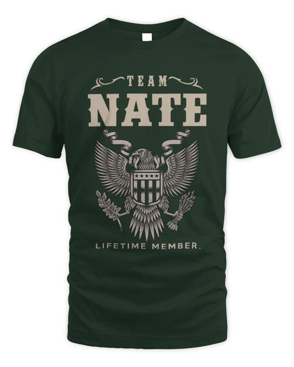 NATE TP06-K82 – Personalized Classic Style Apparel “Team NAME Lifetime Member” - Unisex Standard T-Shirt - Forest Green