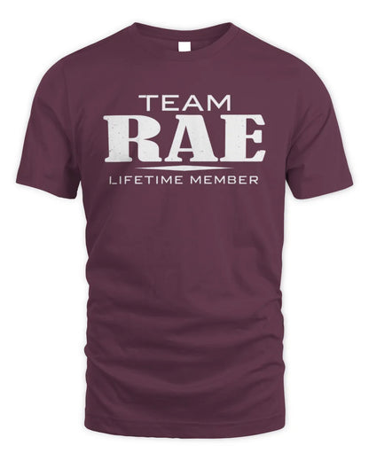 RAE BL62-K4-128 - Personalized “Team NAME Lifetime Member” - Unisex Standard T-Shirt - Maroon