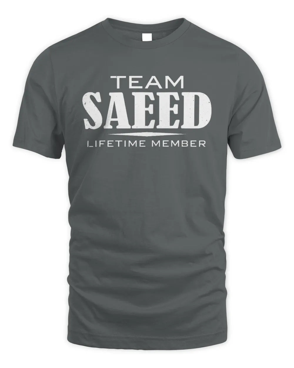 SAEED BL62-K4-128 - Personalized “Team NAME Lifetime Member” - Unisex Standard T-Shirt - Charcoal