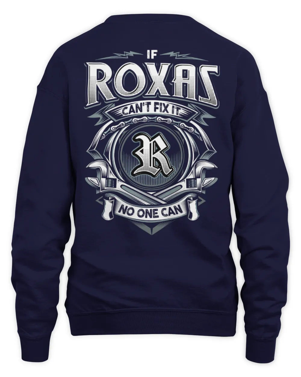 ROXAS AP81-K4-626 - Personalized Ahmed Quote Apparel “If Ahmed Can't Fix It, No One Can” - Unisex Sweatshirt - Navy