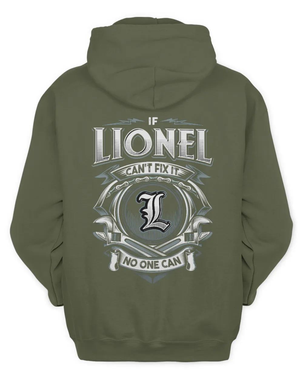 LIONEL AP81-K4-626 - Personalized Ahmed Quote Apparel “If Ahmed Can't Fix It, No One Can” - Unisex Hoodie - Military Green