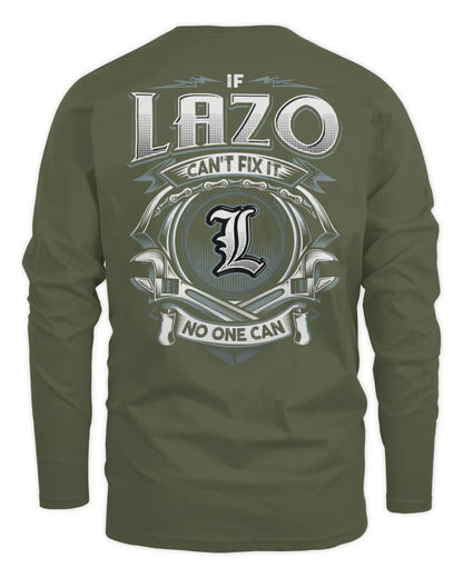 LAZO AP81-K4-626 - Personalized Ahmed Quote Apparel “If Ahmed Can't Fix It, No One Can” - Men's Long Sleeved T-Shirt - Military Green