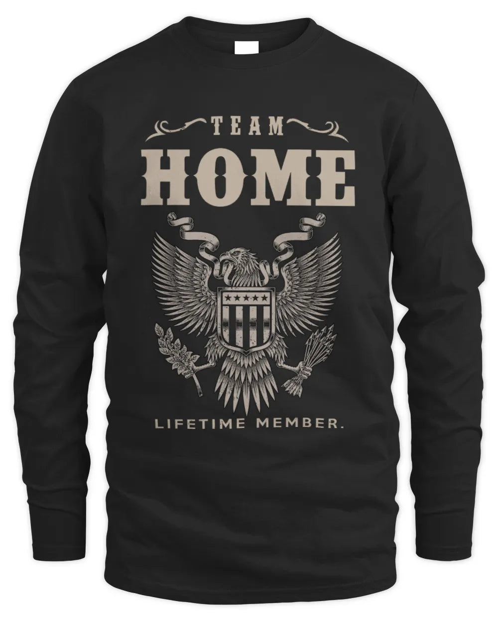 HOME TP06-K82 – Personalized Classic Style Apparel “Team NAME Lifetime Member” - Men's Long Sleeved T-Shirt - Black