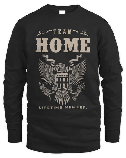 HOME TP06-K82 – Personalized Classic Style Apparel “Team NAME Lifetime Member” - Men's Long Sleeved T-Shirt - Black