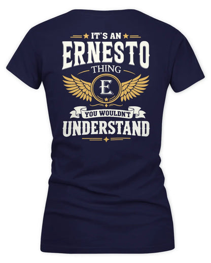 ERNESTO KT06-M008 It’s a [NAME] Thing – You Wouldn’t Understand | Personalized Vintage T-Shirt - Women's V-Neck T-Shirt - Navy