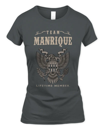 MANRIQUE TP06-K82 – Personalized Classic Style Apparel “Team NAME Lifetime Member” - Women's Standard T-Shirt - Charcoal