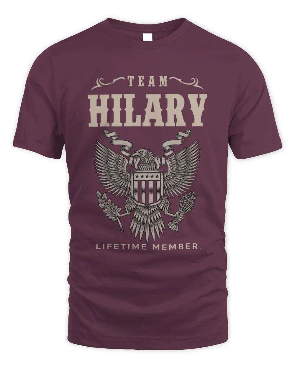 HILARY TP06-K82 – Personalized Classic Style Apparel “Team NAME Lifetime Member” - Unisex Standard T-Shirt - Maroon