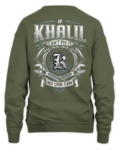 KHALIL AP81-K4-626 - Personalized Ahmed Quote Apparel “If Ahmed Can't Fix It, No One Can” - Unisex Sweatshirt - Military Green