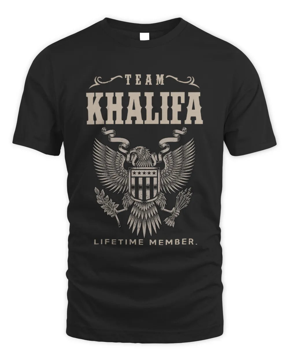 KHALIFA TP06-K82 – Personalized Classic Style Apparel “Team NAME Lifetime Member” - Unisex Standard T-Shirt - Black