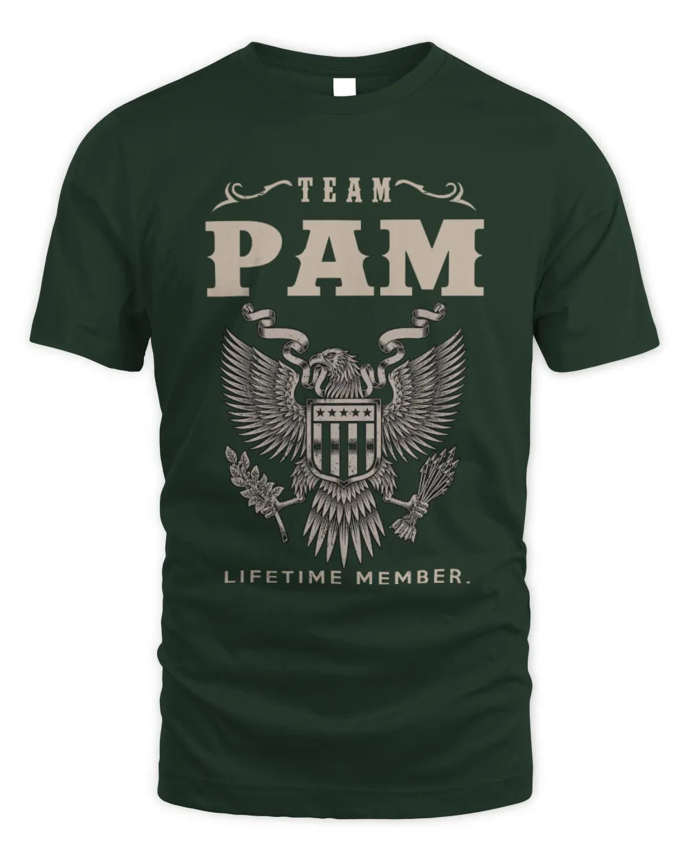 PAM TP06-K82 – Personalized Classic Style Apparel “Team NAME Lifetime Member” - Unisex Standard T-Shirt - Forest Green