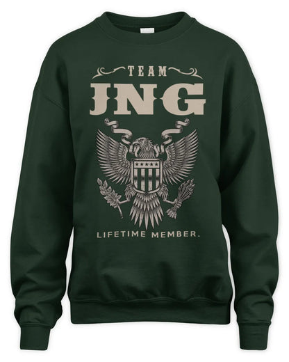 JNG TP06-K82 – Personalized Classic Style Apparel “Team NAME Lifetime Member” - Unisex Sweatshirt - Forest Green