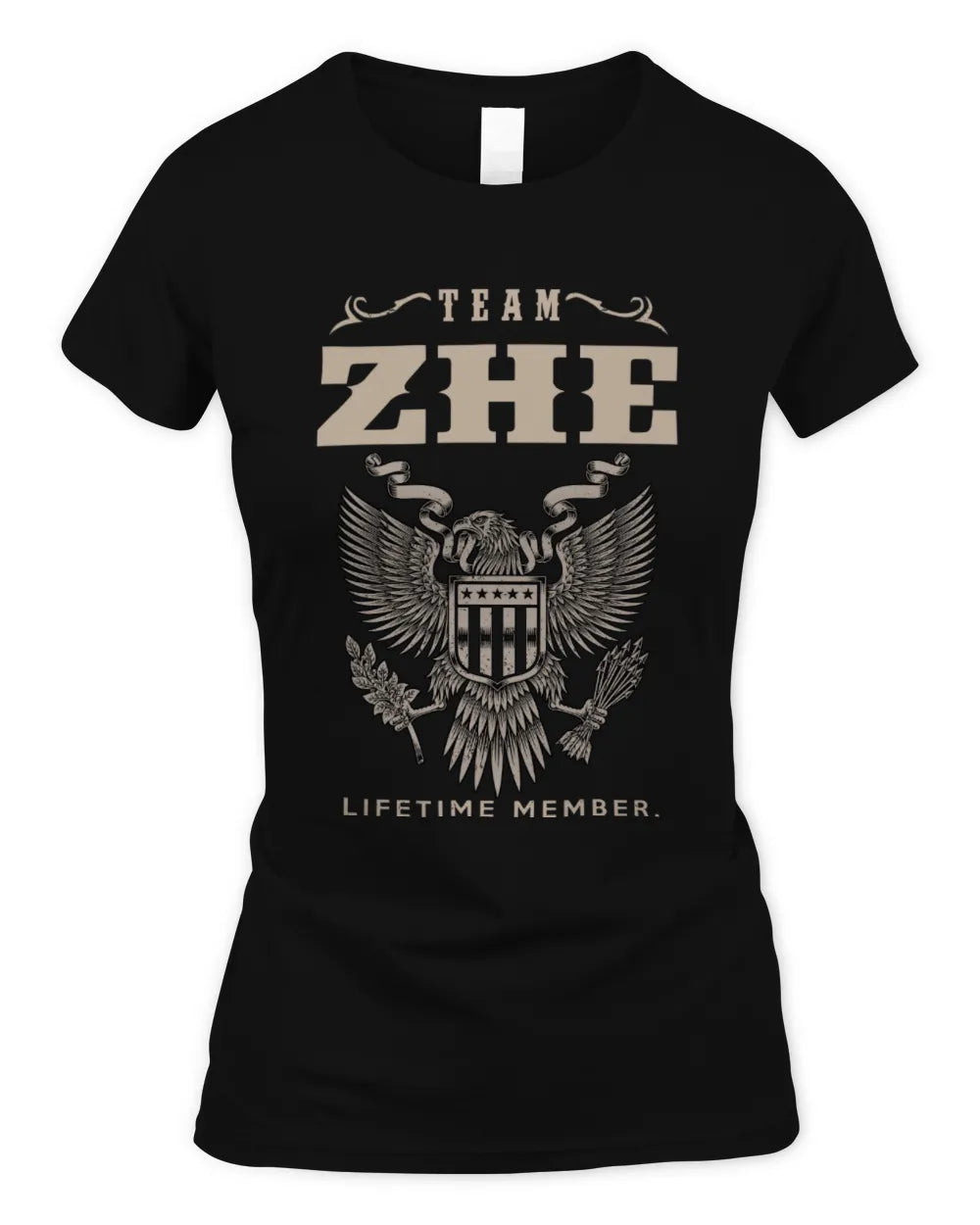 ZHE TP06-K82 – Personalized Classic Style Apparel “Team NAME Lifetime Member” - Women's Standard T-Shirt - Black