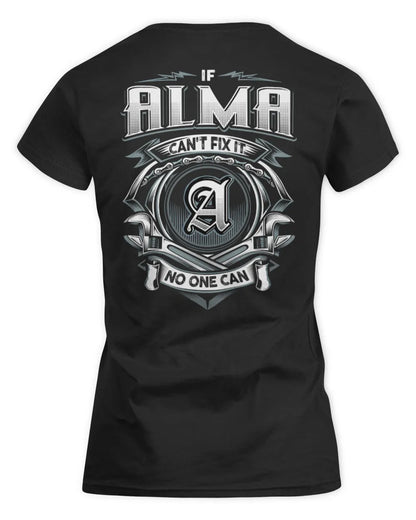 ALMA AP81-K4-626 - Personalized Ahmed Quote Apparel “If Ahmed Can't Fix It, No One Can” - Women's Standard T-Shirt - Black