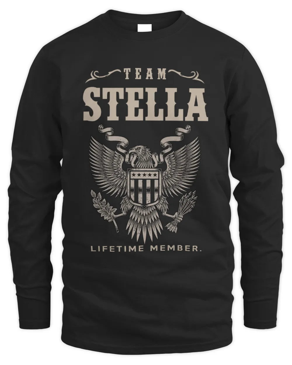 STELLA TP06-K82 – Personalized Classic Style Apparel “Team NAME Lifetime Member” - Men's Long Sleeved T-Shirt - Black