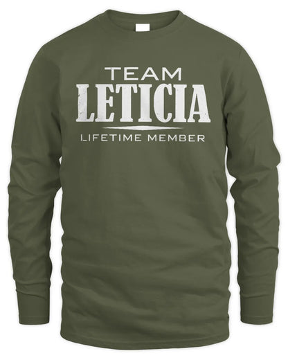 LETICIA BL62-K4-128 - Personalized “Team NAME Lifetime Member” - Men's Long Sleeved T-Shirt - Military Green