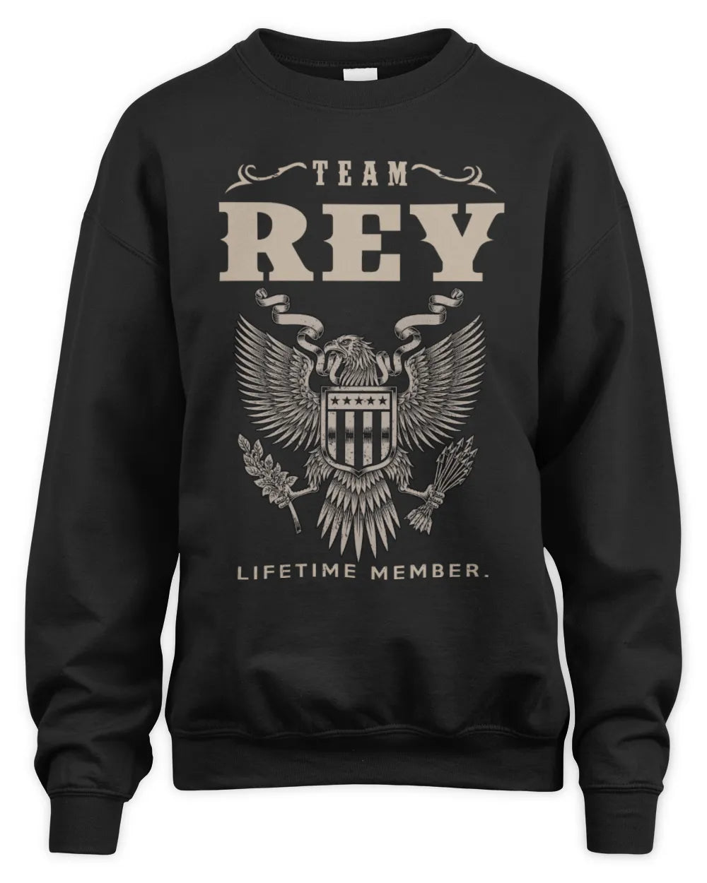 REY TP06-K82 – Personalized Classic Style Apparel “Team NAME Lifetime Member” - Unisex Sweatshirt - Black