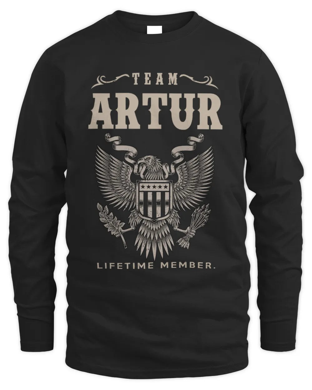 ARTUR TP06-K82 – Personalized Classic Style Apparel “Team NAME Lifetime Member” - Men's Long Sleeved T-Shirt - Black