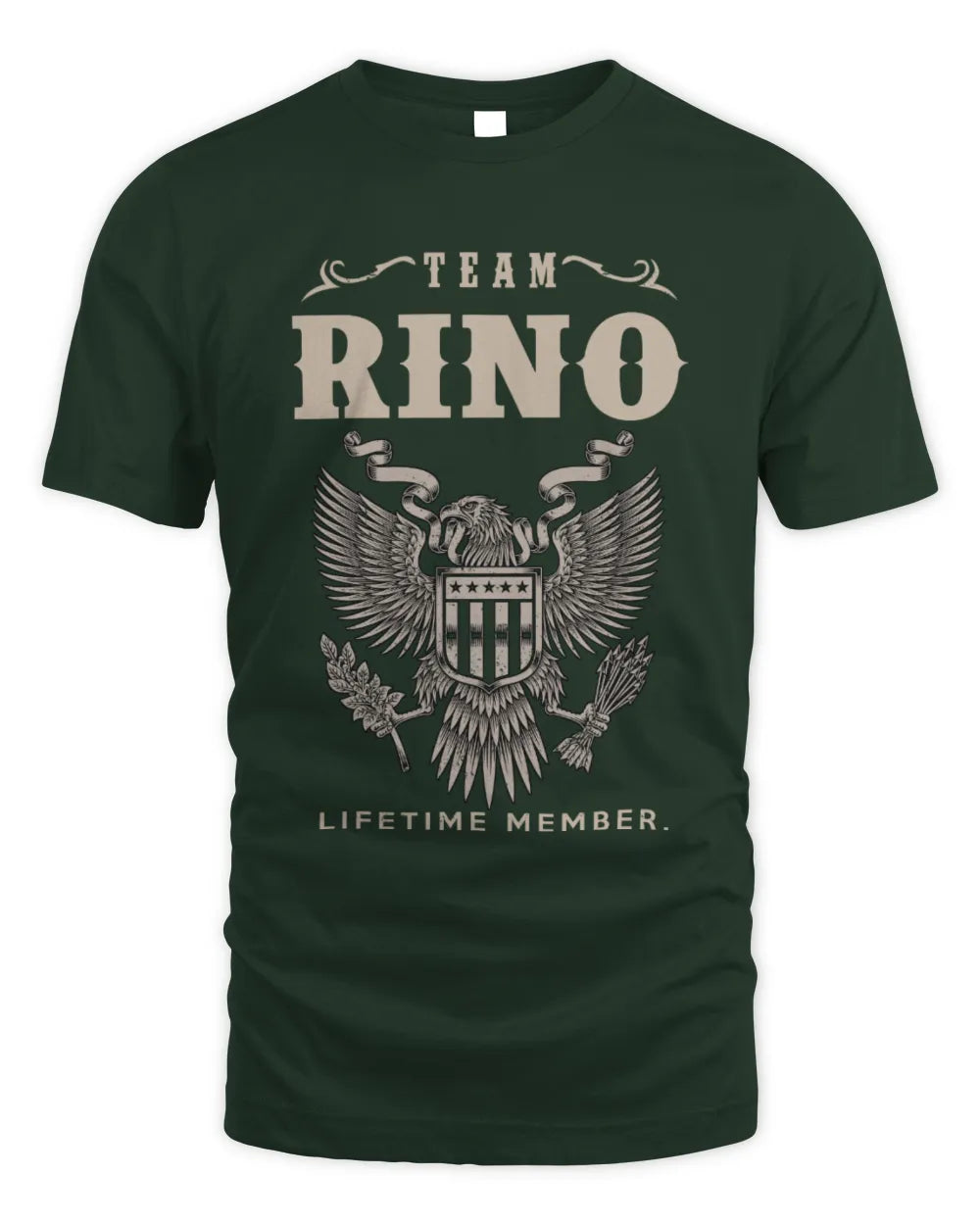RINO TP06-K82 – Personalized Classic Style Apparel “Team NAME Lifetime Member” - Unisex Standard T-Shirt - Forest Green