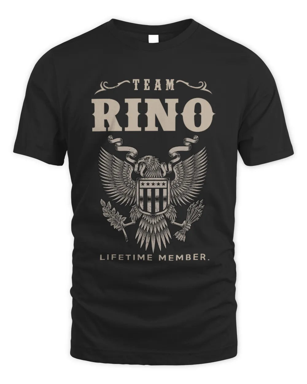 RINO TP06-K82 – Personalized Classic Style Apparel “Team NAME Lifetime Member” - Unisex Standard T-Shirt - Black