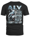 ALY AP62-K4-666 - Personalized Fierce Wolf Quote Apparel “If You Kick Me When I’m Down, You Better Pray I Don’t Get Up”