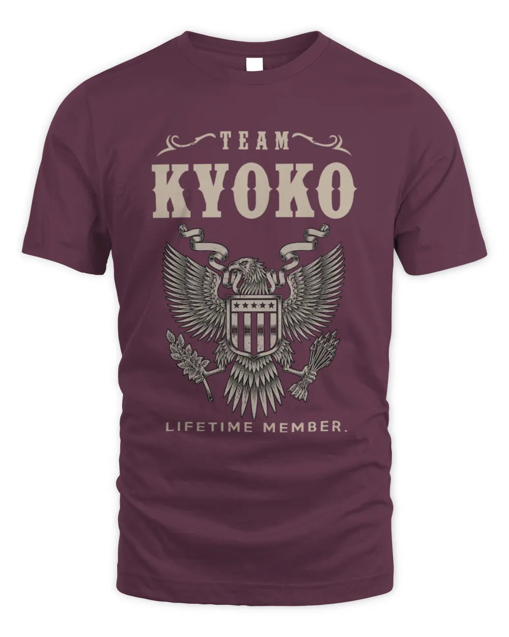 KYOKO TP06-K82 – Personalized Classic Style Apparel “Team NAME Lifetime Member” - Unisex Standard T-Shirt - Maroon