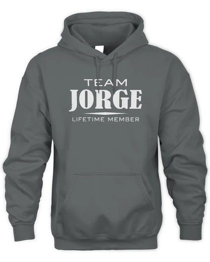 JORGE BL62-K4-128 - Personalized “Team NAME Lifetime Member” - Unisex Hoodie - Charcoal
