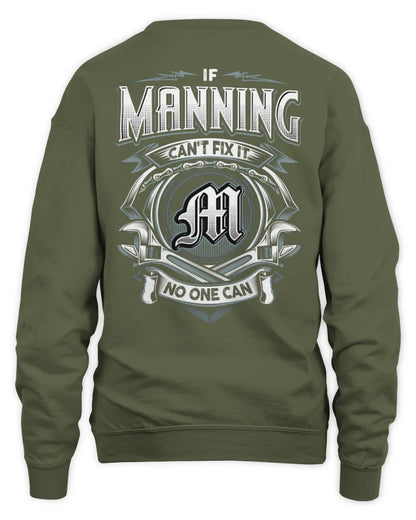 MANNING AP81-K4-626 - Personalized Ahmed Quote Apparel “If Ahmed Can't Fix It, No One Can” - Unisex Sweatshirt - Military Green