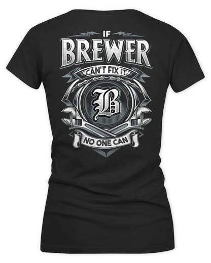 BREWER AP81-K4-626 - Personalized Ahmed Quote Apparel “If Ahmed Can't Fix It, No One Can” - Women's V-Neck T-Shirt - Black