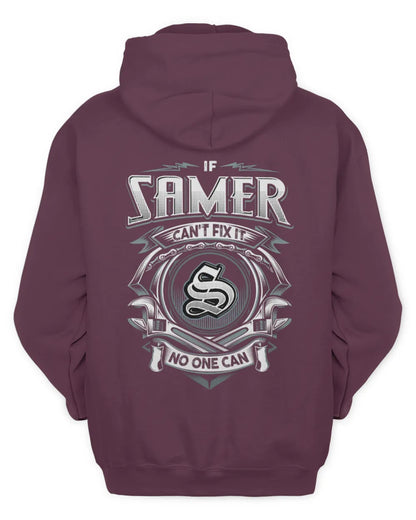 SAMER AP81-K4-626 - Personalized Ahmed Quote Apparel “If Ahmed Can't Fix It, No One Can” - Unisex Hoodie - Maroon